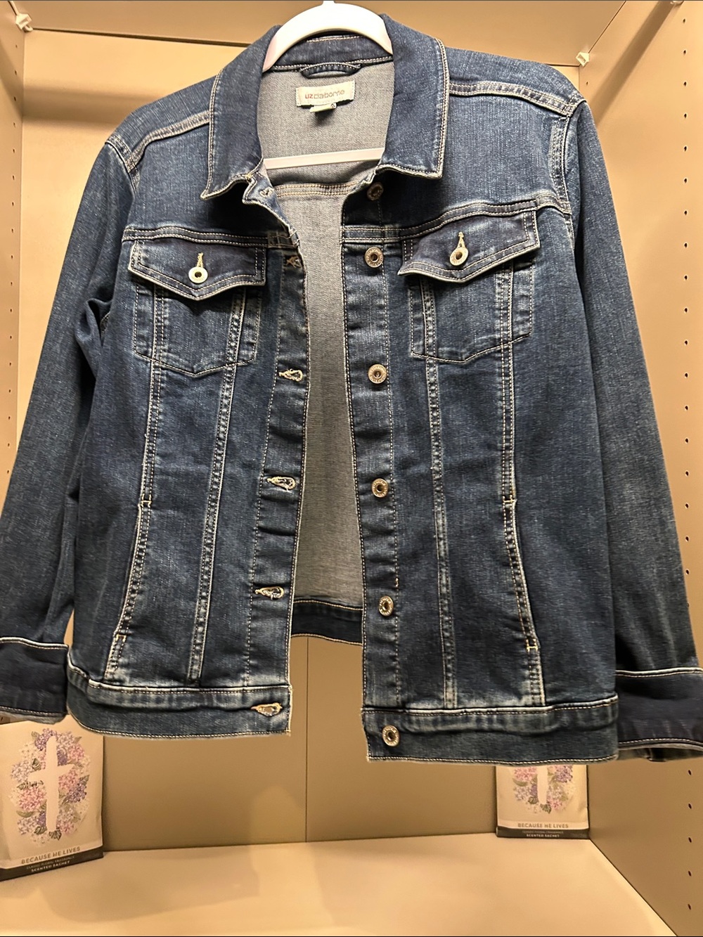 Liz Claiborne Denim Trucker Jacket Size Large